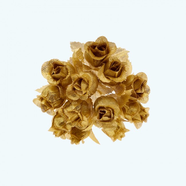 2.5" Diameter Poly Roses 12X12 | Gold/Gold